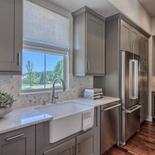 Gray kitchen set: design, choice of shape, material, style (65 photos) -5