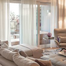 Modern tulle in the interior: photos, types, colors, combination with other curtains-2