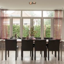 Modern tulle in the interior: photos, types, colors, combination with other curtains-15