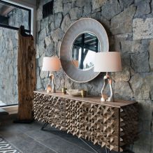 Stone in the interior of the hallway: features of decoration, types, color, styles and combinations-4