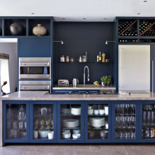 Photo of kitchen design with a blue set-5