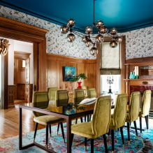 Blue ceiling in the interior: design features, types, combinations, design, photo-2