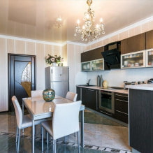 Beige ceiling: types, design, photo, combination with wallpaper, floor-2