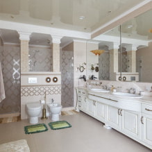 Beige ceiling: types, design, photo, combination with wallpaper, floor-4