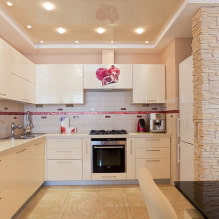 Beige ceiling: types, design, photo, combination with wallpaper, floor-8