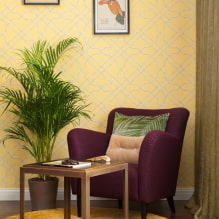 Yellow wallpaper in the interior: types, design, combinations, choice of curtains and style-8