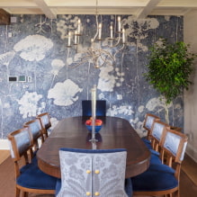 Blue wallpapers: combinations, design, choice of curtains, style and furniture, 80 photos in the interior -6