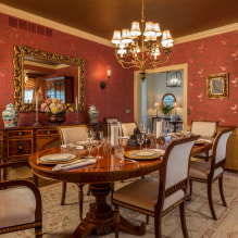 Burgundy wallpaper on the walls: types, design, shades, combination with other colors, curtains, furniture-4