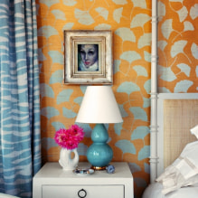 Orange wallpaper: types, design and drawings, shades, combinations, photos in the interior-8