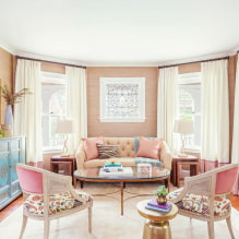 Peach-colored wallpaper: types, design ideas, combination with curtains and furniture-4