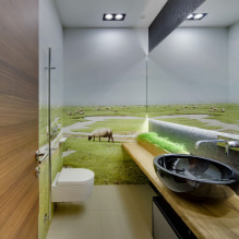 Light green wallpaper in the interior: types, design ideas, combination with other colors, curtains, furniture-8