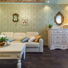 Wallpaper with monograms on the walls: types, color, combination, suitable curtains-0