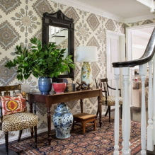 Design of wallpaper with a picture: patterns, geometry, imitation, inscriptions, nature, flowers, photo prints-5