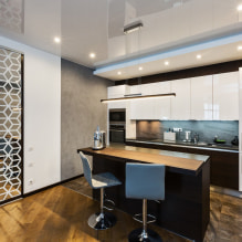 White ceiling: types, design, photo, combination with wallpaper and floor-5