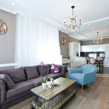 White ceiling: types, design, photo, combination with wallpaper and floor-10