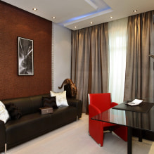 Brown curtains: types, fabrics, shades (wenge, chocolate), design, combinations, decor-3