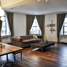 Brown curtains: types, fabrics, shades (wenge, chocolate), design, combinations, decor-4