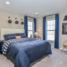 Blue curtains in the interior - stylish design ideas-0