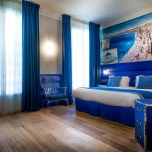 Blue curtains in the interior - stylish design ideas-3