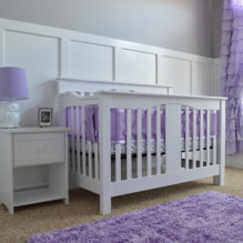 How do lilac curtains look in the interior? -1