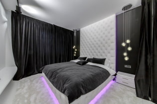 Black curtains in the interior