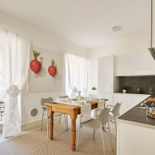 White curtains in the interior-0