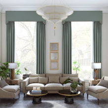 Design ideas for lambrequins for the hall: types, patterns, shape, material and combinations with curtains-1