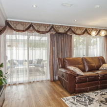 Design ideas for lambrequins for the hall: types, patterns, shape, material and combinations with curtains-5