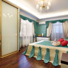 Lambrequins for the bedroom: types, forms of drapery, choice of fabric, design, colors-1