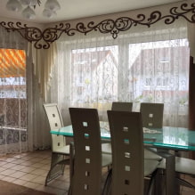 Openwork lambrequins: types, materials, design, color, combination with curtains-0