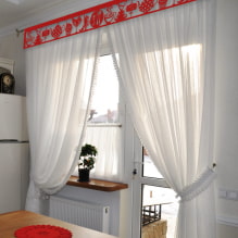 Openwork lambrequins: types, materials, design, color, combination with curtains-4