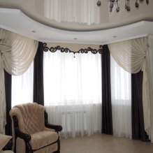 Openwork lambrequins: types, materials, design, color, combination with curtains-5