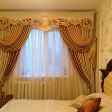 Openwork lambrequins: types, materials, design, color, combination with curtains-6