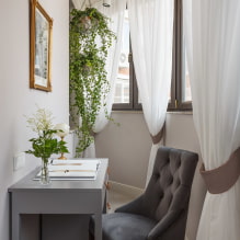 Curtains for a balcony or loggia: types, color, attachment to the cornice, design of balcony curtains-6