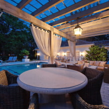 Street curtains for gazebos and verandas: types, materials, design, photo of terrace decoration-6