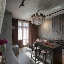 Curtains for the kitchen with a balcony door - modern design options-7