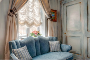 French curtains: types, materials, examples in various colors, styles, design, awning decor