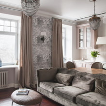 Linen curtains on the windows: design, decor, colors, types of fastenings to the cornice-8