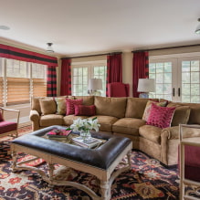 Two-tone curtains on the window: types, fabrics, color combinations, design, decor-2