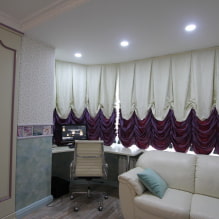 Two-tone curtains on the window: types, fabrics, color combinations, design, decor-5