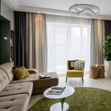 Two-tone curtains on the window: types, fabrics, color combinations, design, decor-6