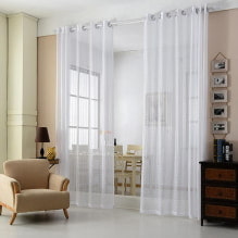 Tulle on eyelets: types, choice of fabric, colors, design ideas, combination, photo-1