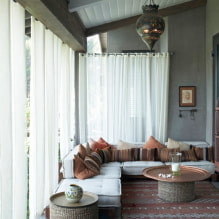 Tulle on eyelets: types, choice of fabric, colors, design ideas, combination, photo-3