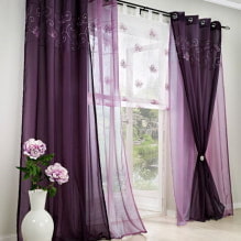 Tulle on eyelets: types, choice of fabric, colors, design ideas, combination, photo-4