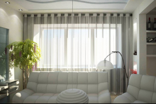 Tulle on eyelets: types, choice of fabric, colors, design ideas, combination, photo