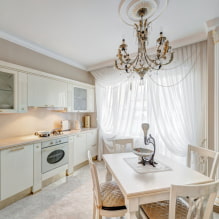 Tulle in the kitchen: types, choice of fabric, colors, design, patterns, combination with curtains-0