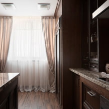 Tulle in the kitchen: types, choice of fabric, colors, design, patterns, combination with curtains-7