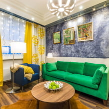 Double curtains: types, fabrics, design, drawings, decor, combination and choice of color-7