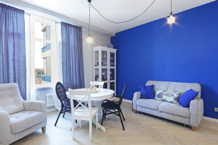 Blue color in the interior: combination, choice of style, decoration, furniture, curtains and decor