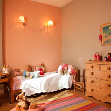 Interior in peach tones: value, combination, choice of finishes, furniture, curtains and decor-3